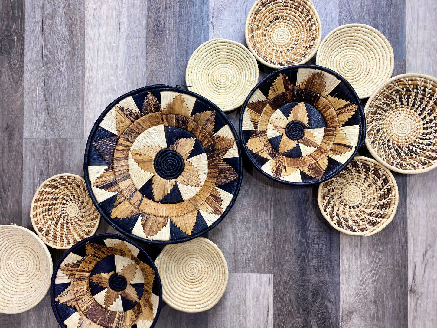 Moon’s Assorted Set of 11 African Baskets 7.5”-12” Wall Baskets Set, Wall hanging decor, African wall basket, Boho wall art 4