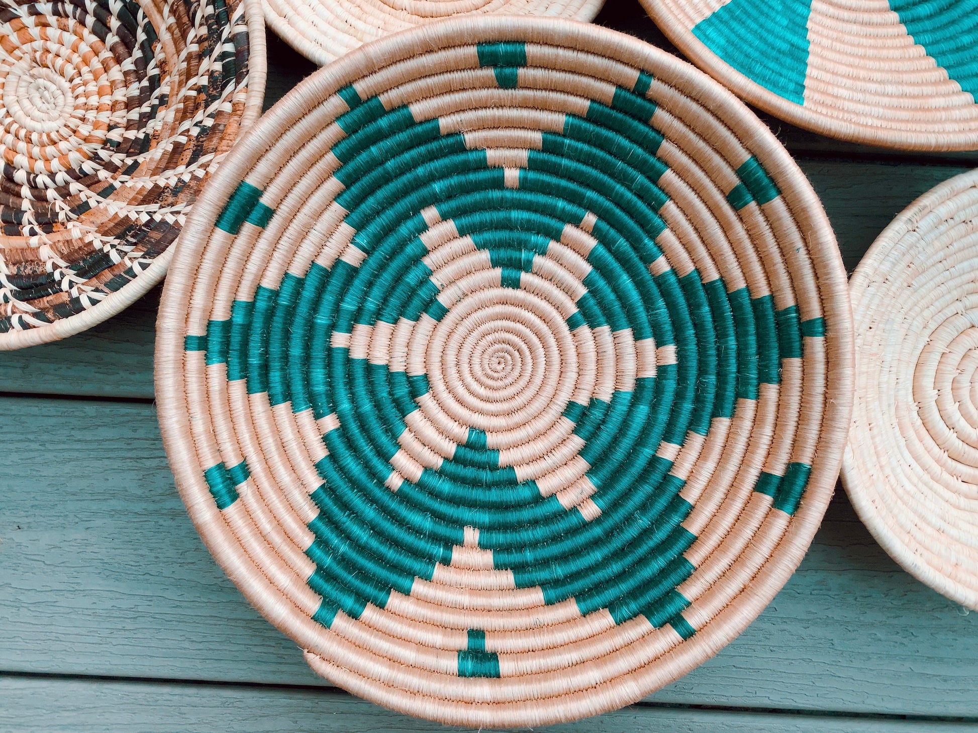 Moon’s Assorted Set of 8 African Baskets 7.5”-12” Wall Baskets Set, Wall hanging decor, African wall basket, Boho wall art 042 1