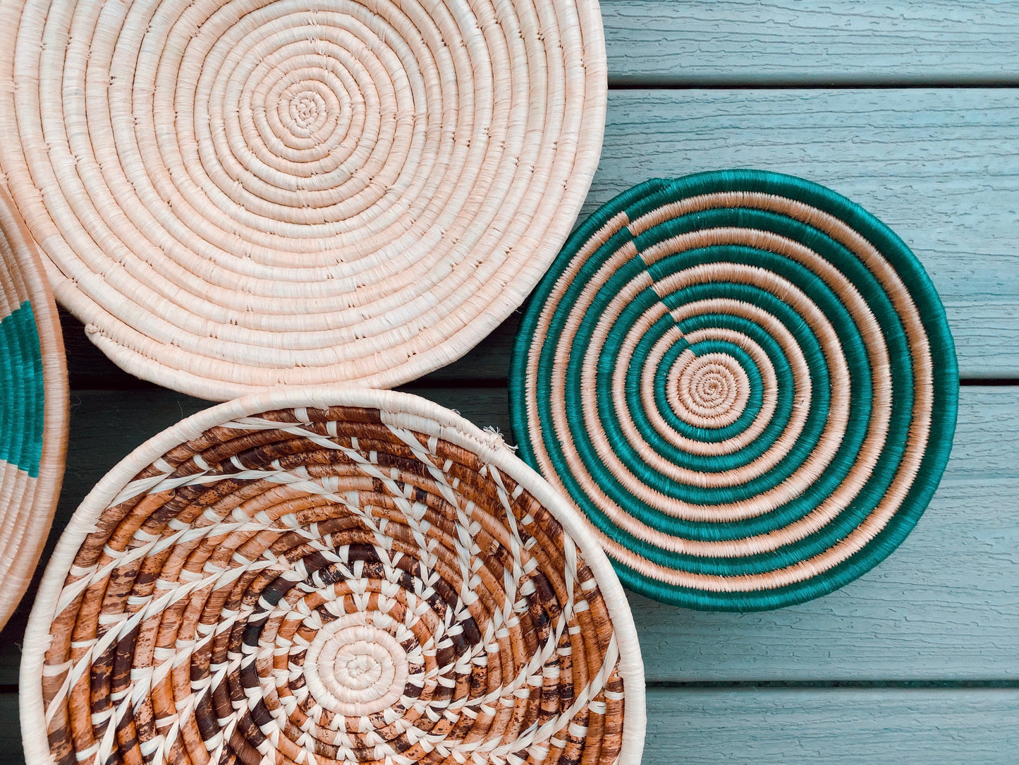 Moon’s Assorted Set of 8 African Baskets 7.5”-12” Wall Baskets Set, Wall hanging decor, African wall basket, Boho wall art 042 3