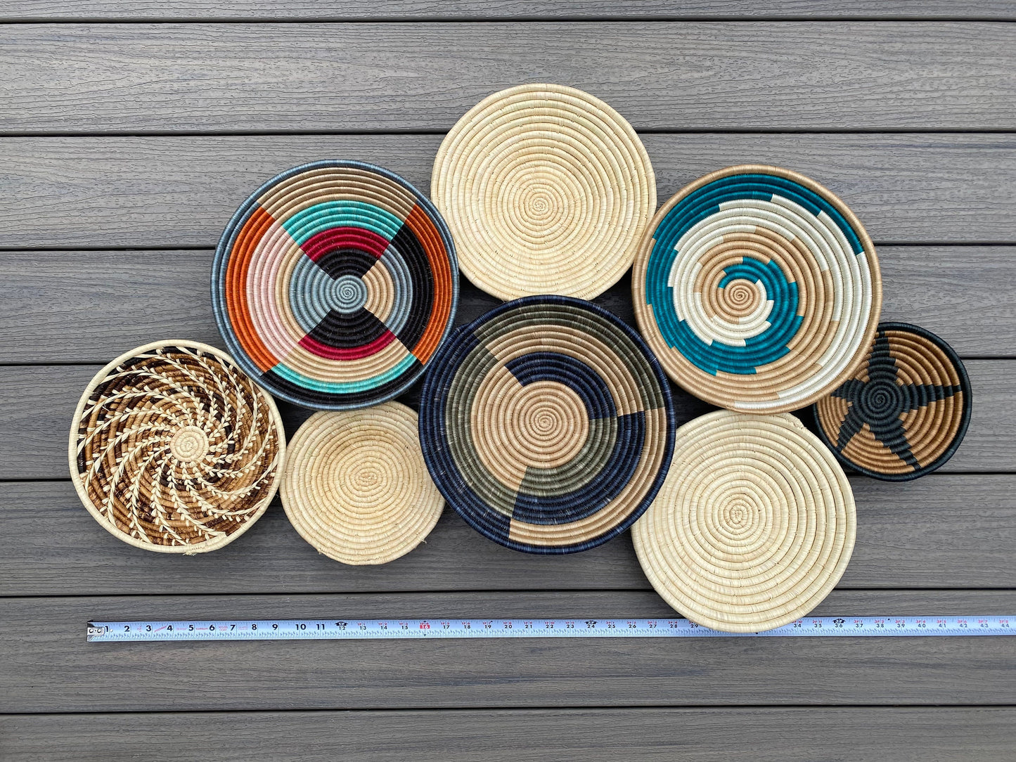 Moon’s Assorted Set of 8 African Baskets 7.5”-12” Wall Baskets Set, Wall hanging decor, African wall basket, Boho wall art 039 2