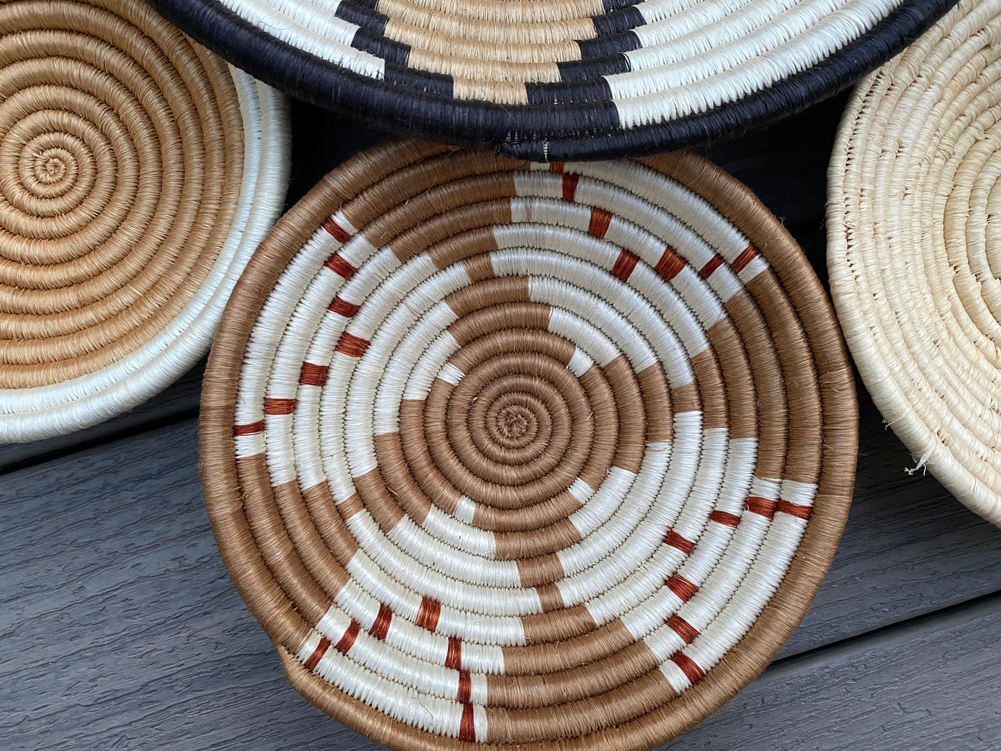 Moon’s Assorted Set of 8 African Baskets 7.5”-12” Wall Baskets Set, Wall hanging decor, African wall basket, Boho wall art 008 4