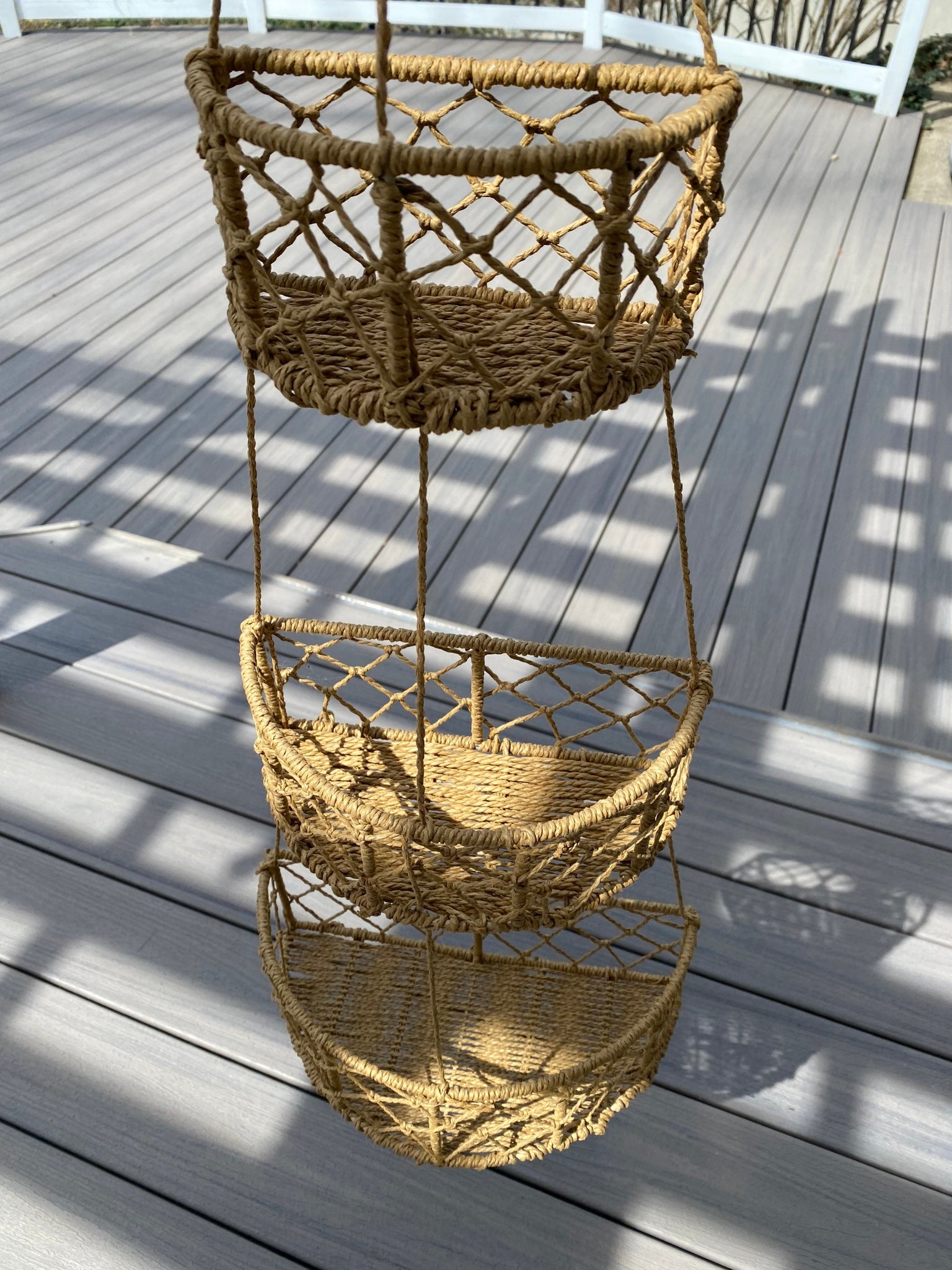 Vintage 3 Tier Wire Hanging Kitchen Baskets
